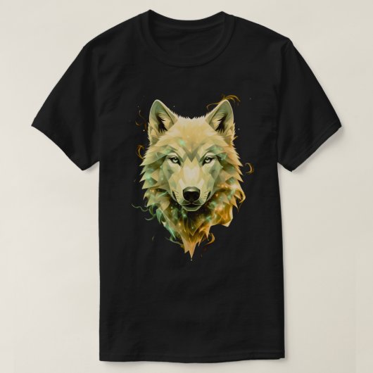 T-shirt Cosmic Wolf Geometric Mystical Animal Art (Design devant)