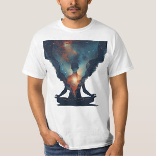 T-shirt Cosmique Intérieur – Figure Méditante avec Cœur de