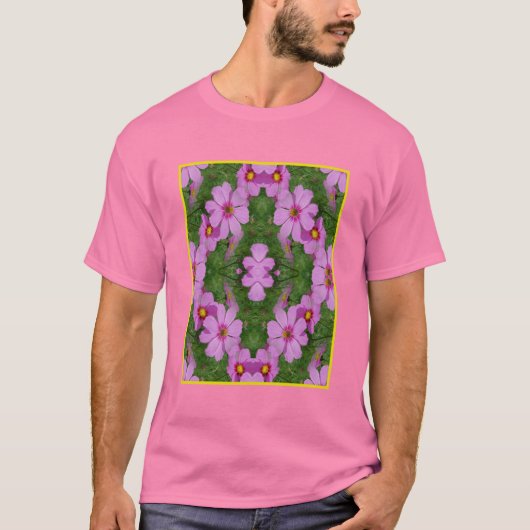 T-shirt Cosmos rose Fleurs de marguerite Abstraite Nature (Devant)