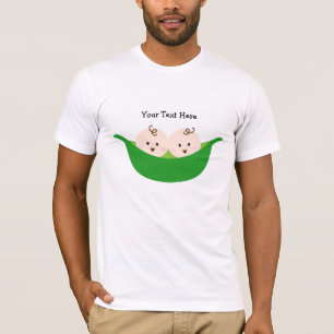 T-shirt Cosses de pois jumelles (personnalisables)
