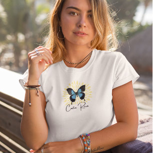 T-shirt Costa Rica Bleu Morpho Souvenir Papillon