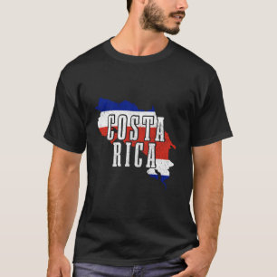 T-shirt Costa Rica Carte Fierté Costa Rica Drapeau