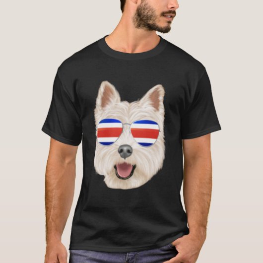 T-shirt Costa Rica Drapeau West Highland White Terrier Chi (Devant)