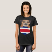 T-shirt Costa Rica Flag Border Terrier Dog In Pocket (Devant entier)