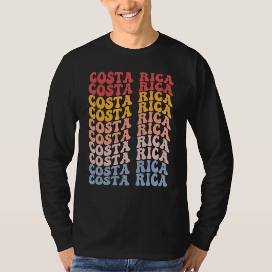 T-shirt Costa Rica Groovy Retro Costa Rican (Devant)