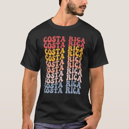 T-shirt Costa Rica Groovy Retro Costa Rican (Devant)
