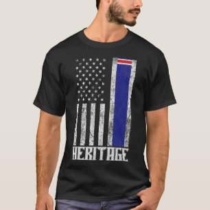 T-shirt Costa Rica Héritage hispanique drapeau en détresse