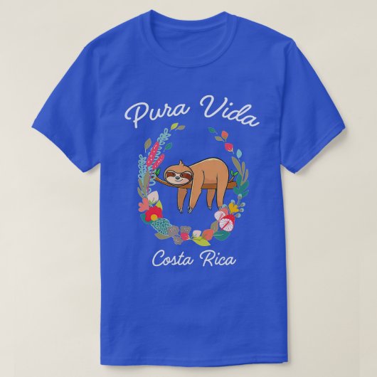 T-shirt Costa Rica Pura Vida Sloth (Design devant)