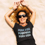 T-shirt Costa Rica Pura Vida Vibes Souvenir<br><div class="desc">Un t-shirt souvenir du Costa Rica en bleu "Pura vida vibes" design.</div>