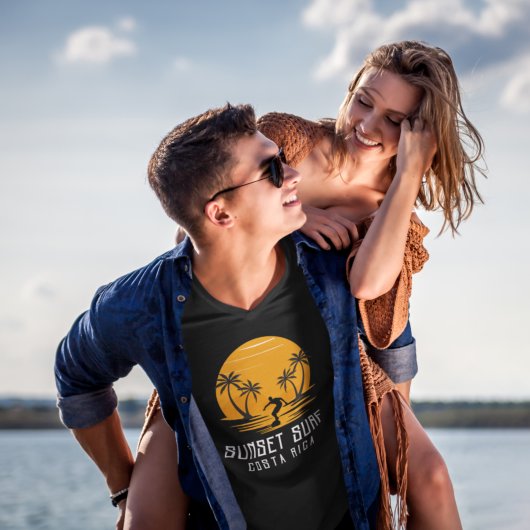 T-shirt Costa Rica Sunset Surf Souvenir