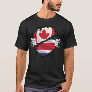 T-shirt Costaricain canadien Mains arrachées Drapeau