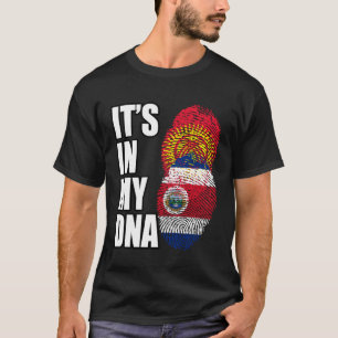 T-shirt Costaricaine Et Kirghize Mélangent Le Drapeau Du P