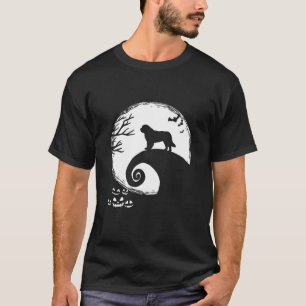 T-shirt Costume Amusant Saint Bernard Et Lune D'Halloween