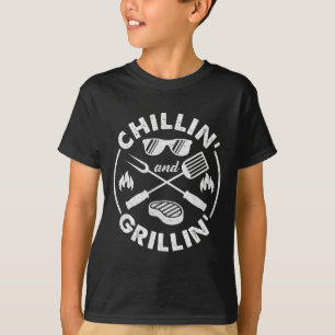 T-shirt Costume Chillin Et Grillin Drôle de BBQ Papa Grill