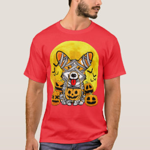 T-shirt Costume Citrouille mignon Halloween Welsh Corgi Mu