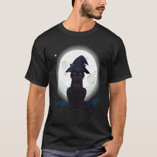 T-shirt Costume de chapeau de sorcière chat noir