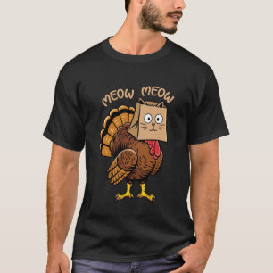 T-shirt Costume de chat de Thanksgiving heureux Dinde Drôl
