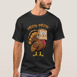T-shirt Costume de chat de Thanksgiving heureux Dinde Drôl