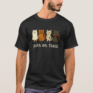 T-shirt Costume de chat drôle de Halloween Pur ou friandis