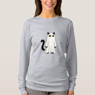 T-shirt Costume de chat fantôme drôle Halloween chat noir