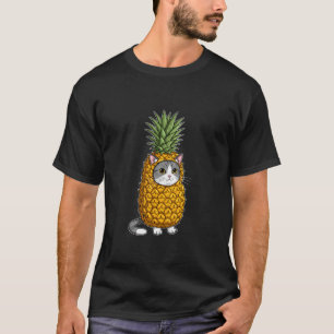 T-shirt Costume de chat gris en ananas