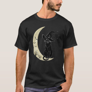 T-shirt Costume de chat noir d'Halloween effrayant vintage