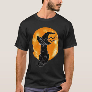 T-shirt Costume de chat noir d'Halloween effrayant vintage
