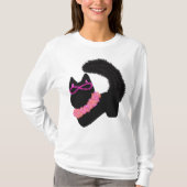 T-shirt Costume de chat noir Halloween rose (Devant)