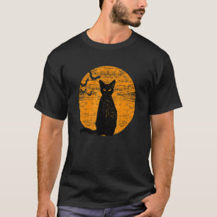 T-shirt Costume de chat noir rétro d'Halloween effrayant V
