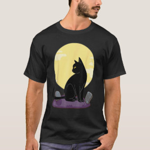 T-shirt Costume de chat persan noir vintage Halloween effr