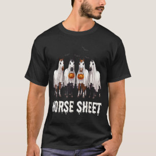 T-shirt Costume de cheval mignon fantôme Halloween drôle