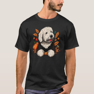 T-shirt Costume de chien de berger anglais ancien citrouil