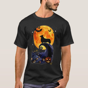 T-shirt Costume de chien de Halloween Citrouille Lune pour