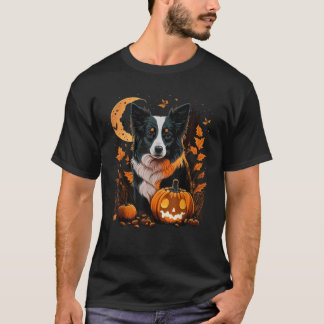 T-shirt Costume de Collie à la frontière citrouille Collie