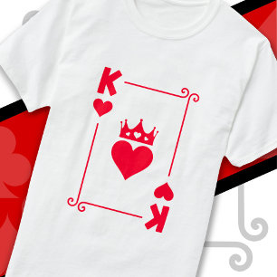 T-shirt Costume de couple King Queen jumelé King of Hearts