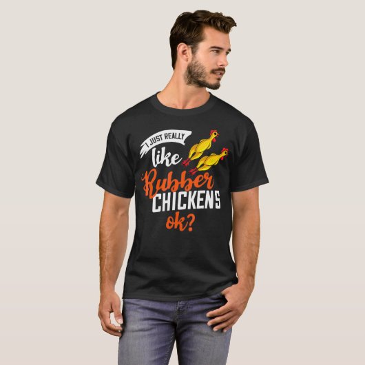 T-shirt Costume de cri cadeau de poulet en caoutchouc (Devant entier)