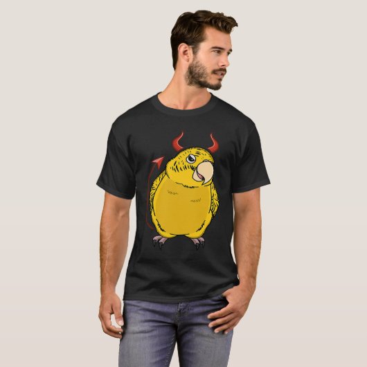 T-shirt Costume de diable effrayant Perroquet I Jaune Luti (Devant entier)