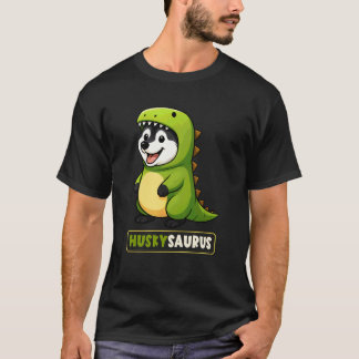 T-shirt Costume de dinosaure de husky drôle Trex Huskysaur