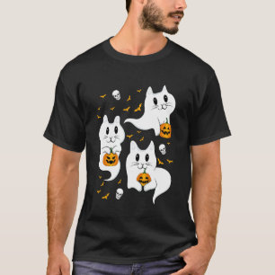 T-shirt Costume de fantôme de chat d'Halloween Drôle de fa