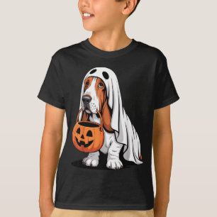 T-shirt Costume de fantôme de chien basset mignon avec cit