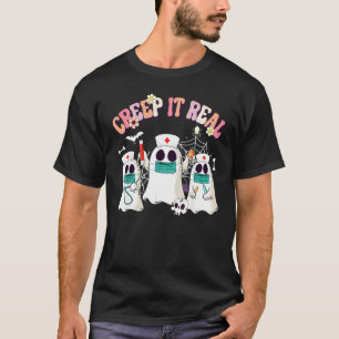 T-shirt Costume de fantôme réaliste pour enfants Halloween