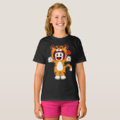 T-shirt Costume de fille de tigre (Devant entier)