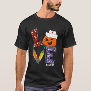 T-shirt Costume de Halloween Citrouille CNA Infirmière Amo