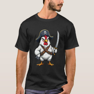 T-shirt Costume de Halloween drôle de poulet pirate pour l