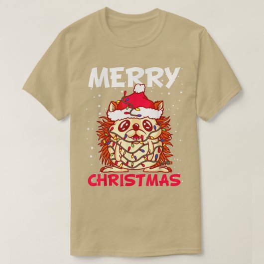 T-shirt Costume de hérisson de Noël Fée de neige Père Noël (Design devant)
