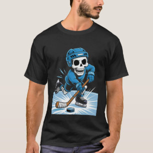 T-shirt Costume de hockey sur glace squelette d'Halloween