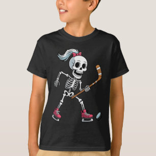 T-shirt Costume de hockey sur glace squelette d'Halloween