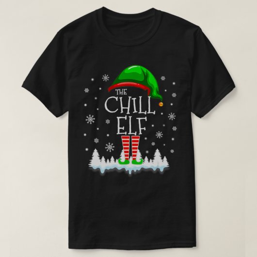 T-shirt Costume de la famille de Noël Elf Chill Correspond (Design devant)
