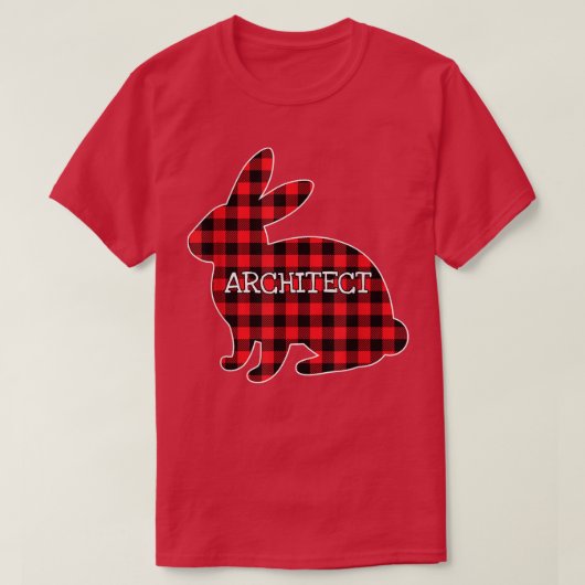 T-shirt Costume de la fête de Pâques Lapin Rouge Plaid Gra (Design devant)