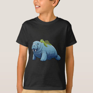 T-shirt Costume de lamantin à cheval sur une tortue Enfant